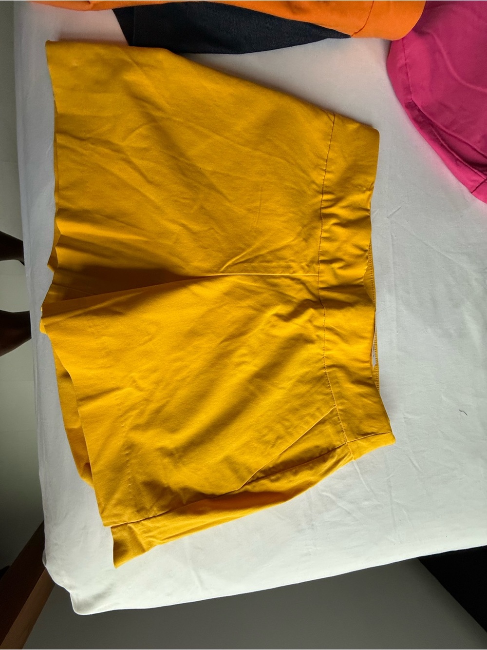 New York & Company Bright Mustard Yellow High-Waist Shorts